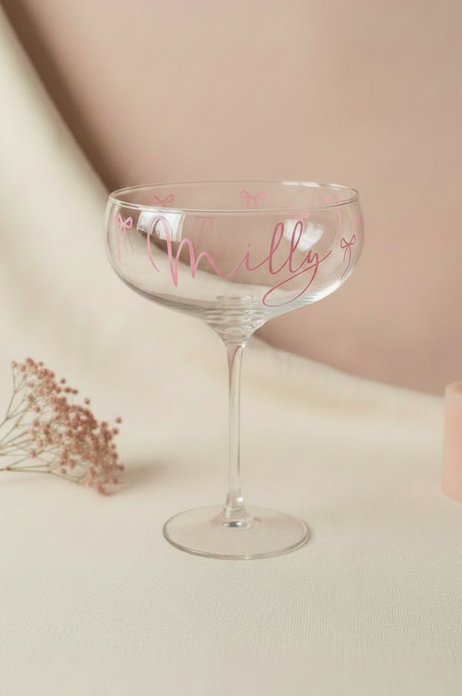 Milly Bow Martini Glass - Flat Lay