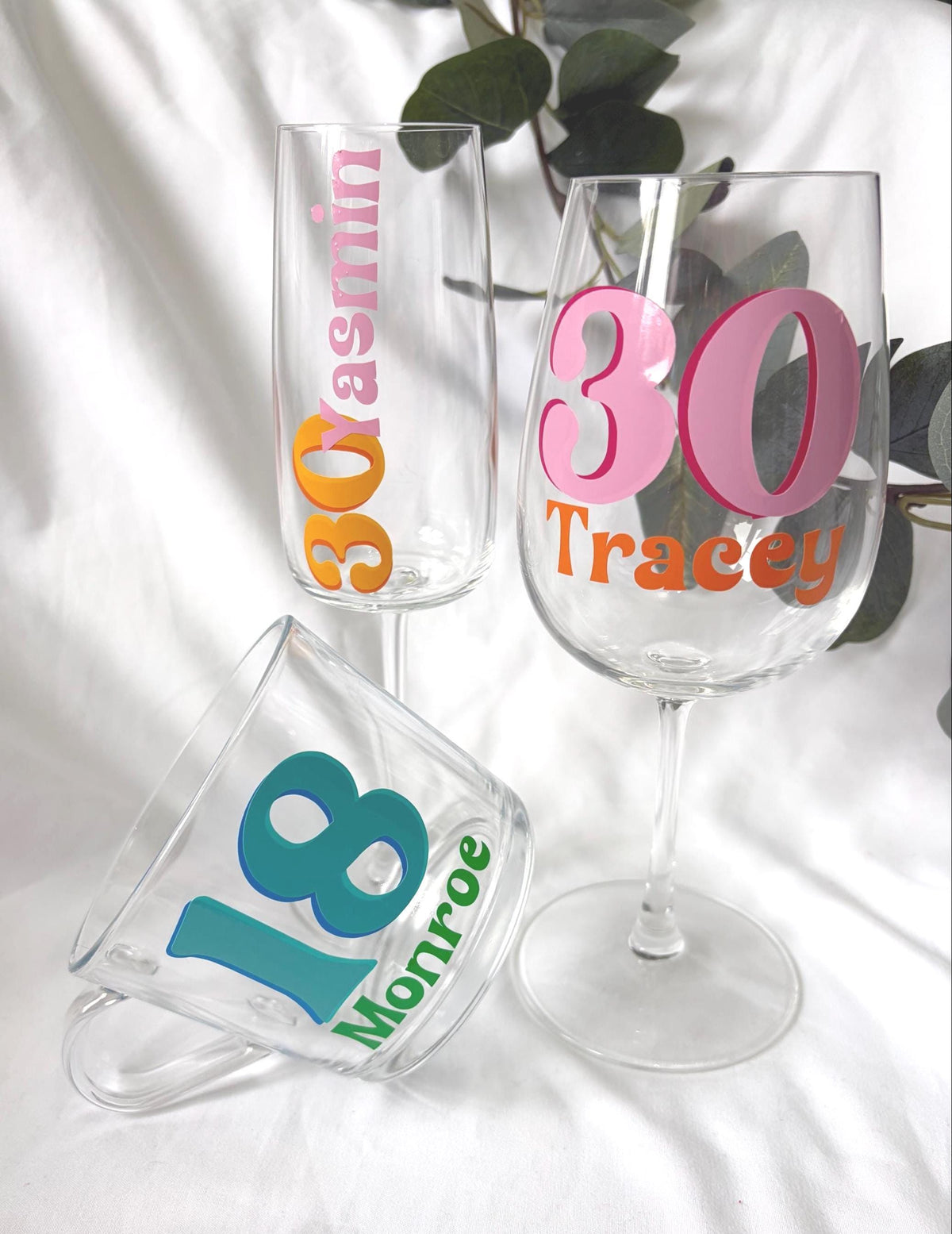 Personalised Retro Wine Glass