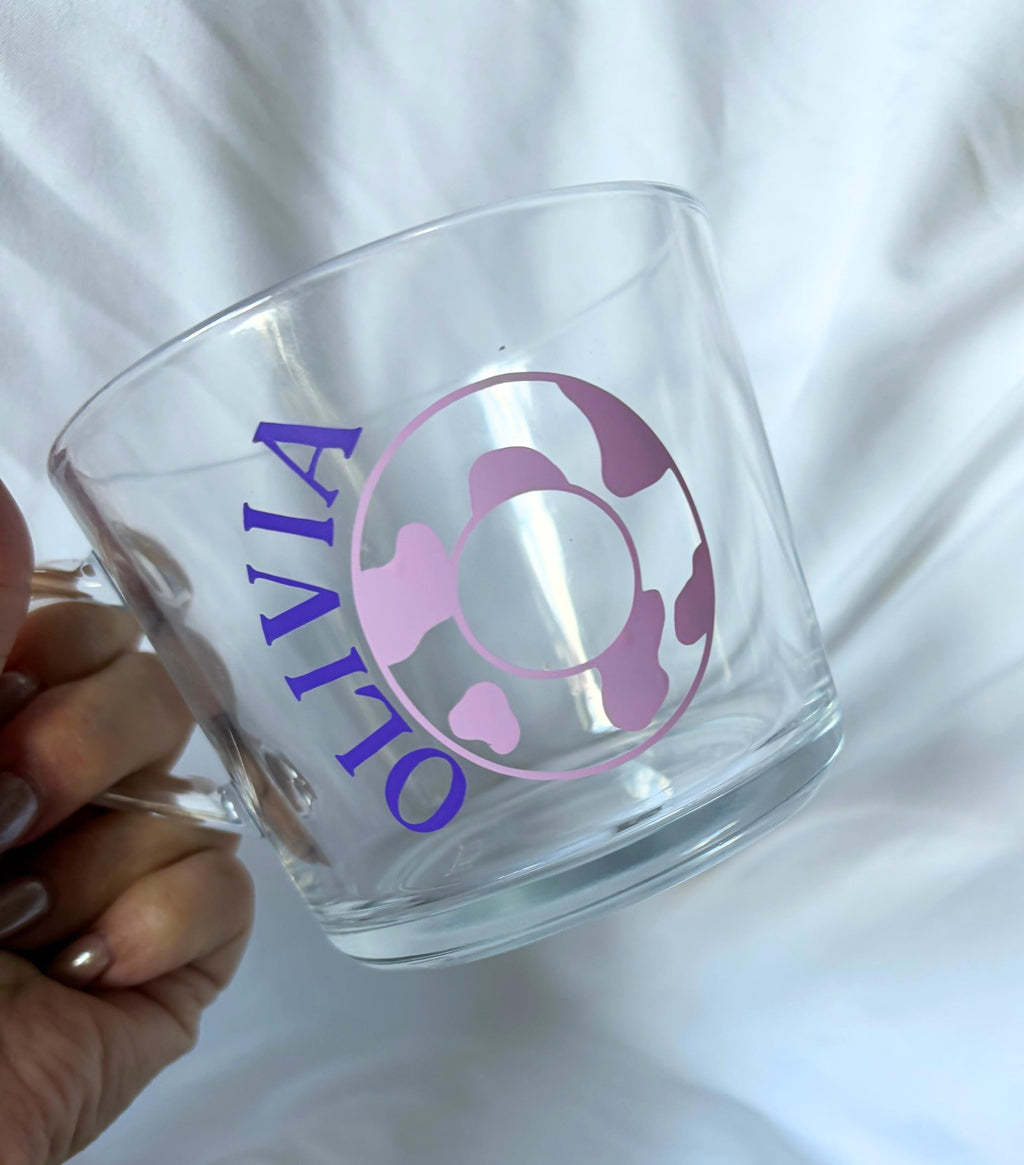 Personalised Initial Cowboy Glass Mug