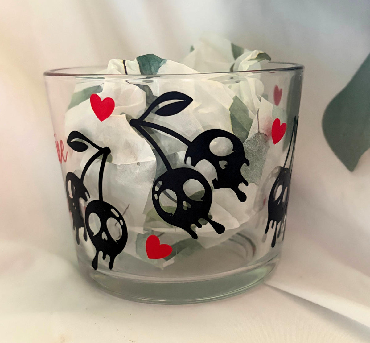 Cherry Skull Glass Mug