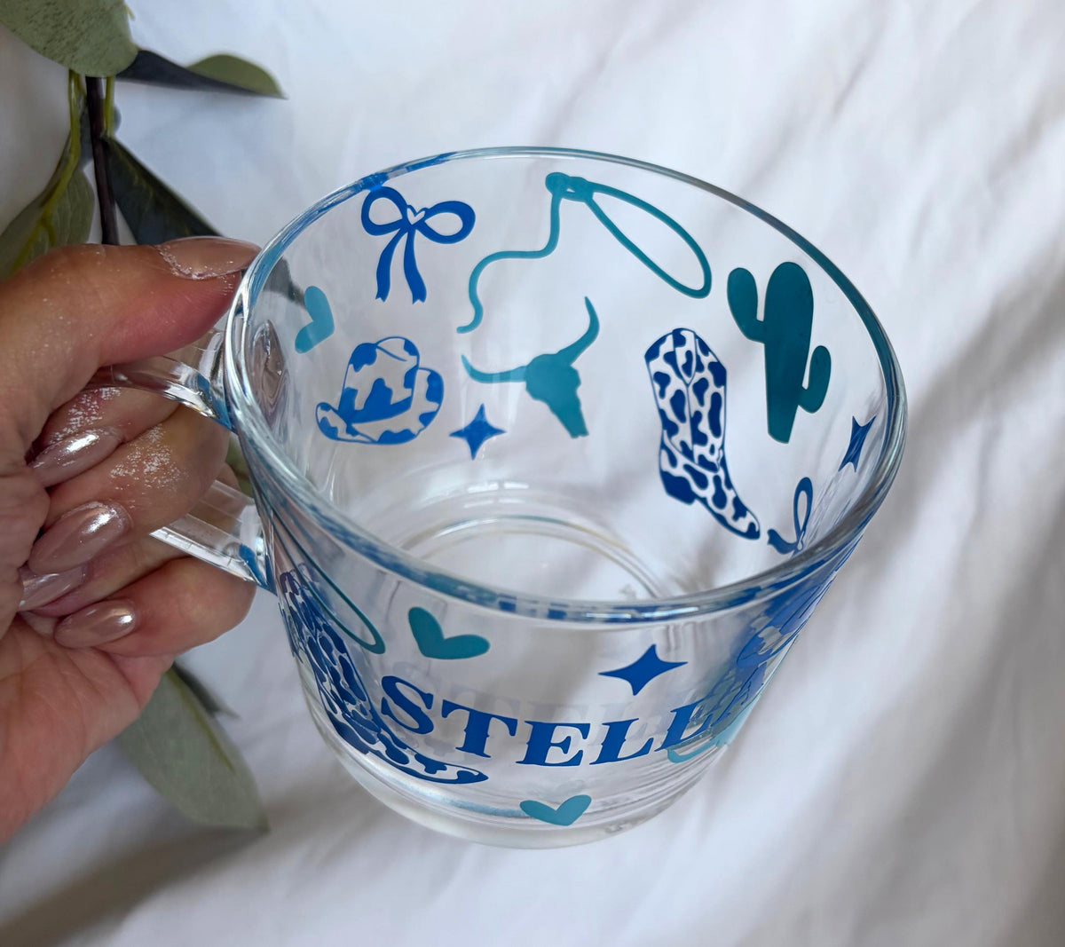 Personalised Cowboy Glass Mug