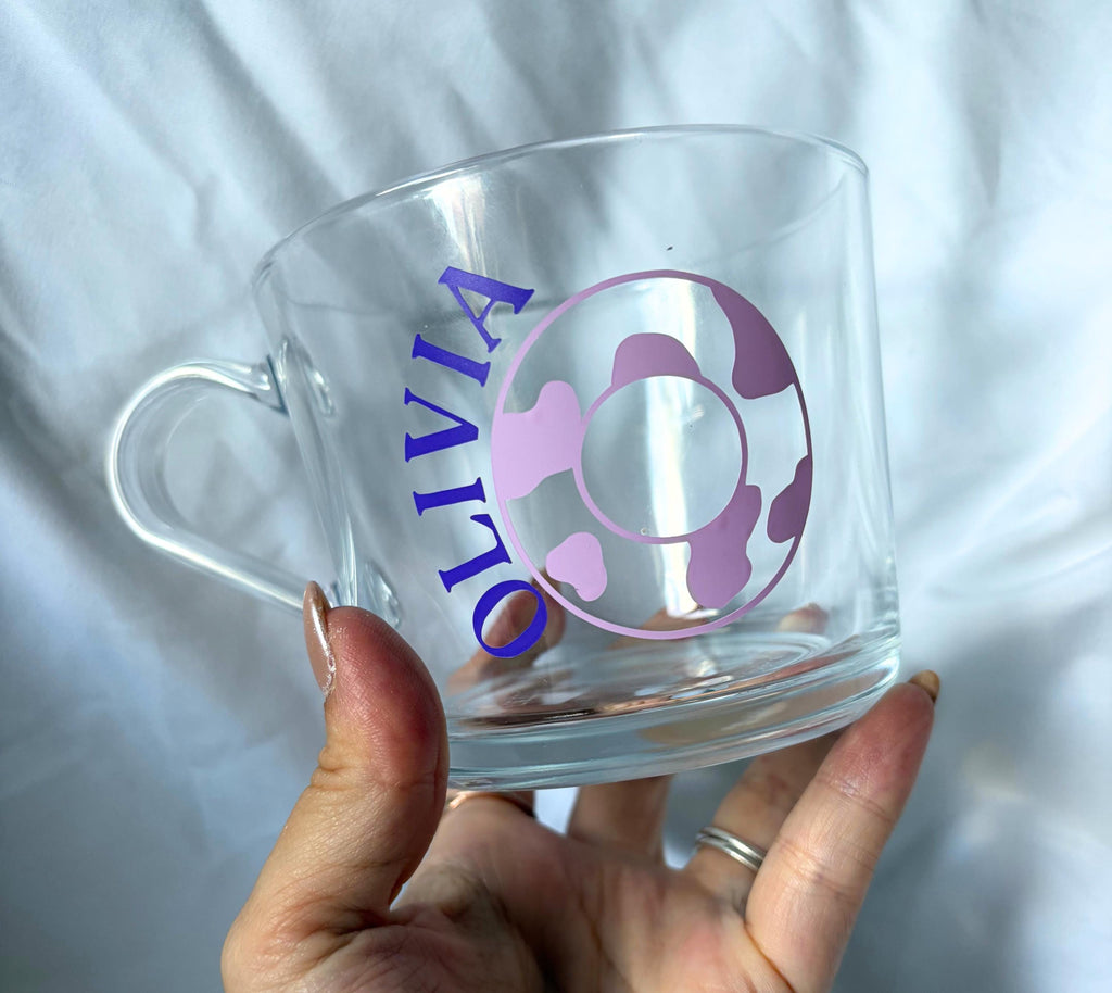 Personalised Initial Cowboy Glass Mug