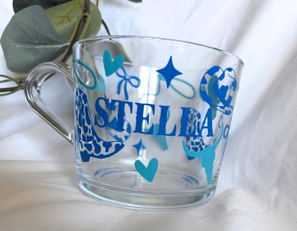 Personalised Cowboy Glass Mug