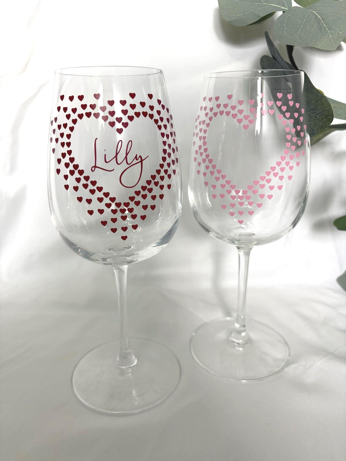 Personalised Heart Wine Glass