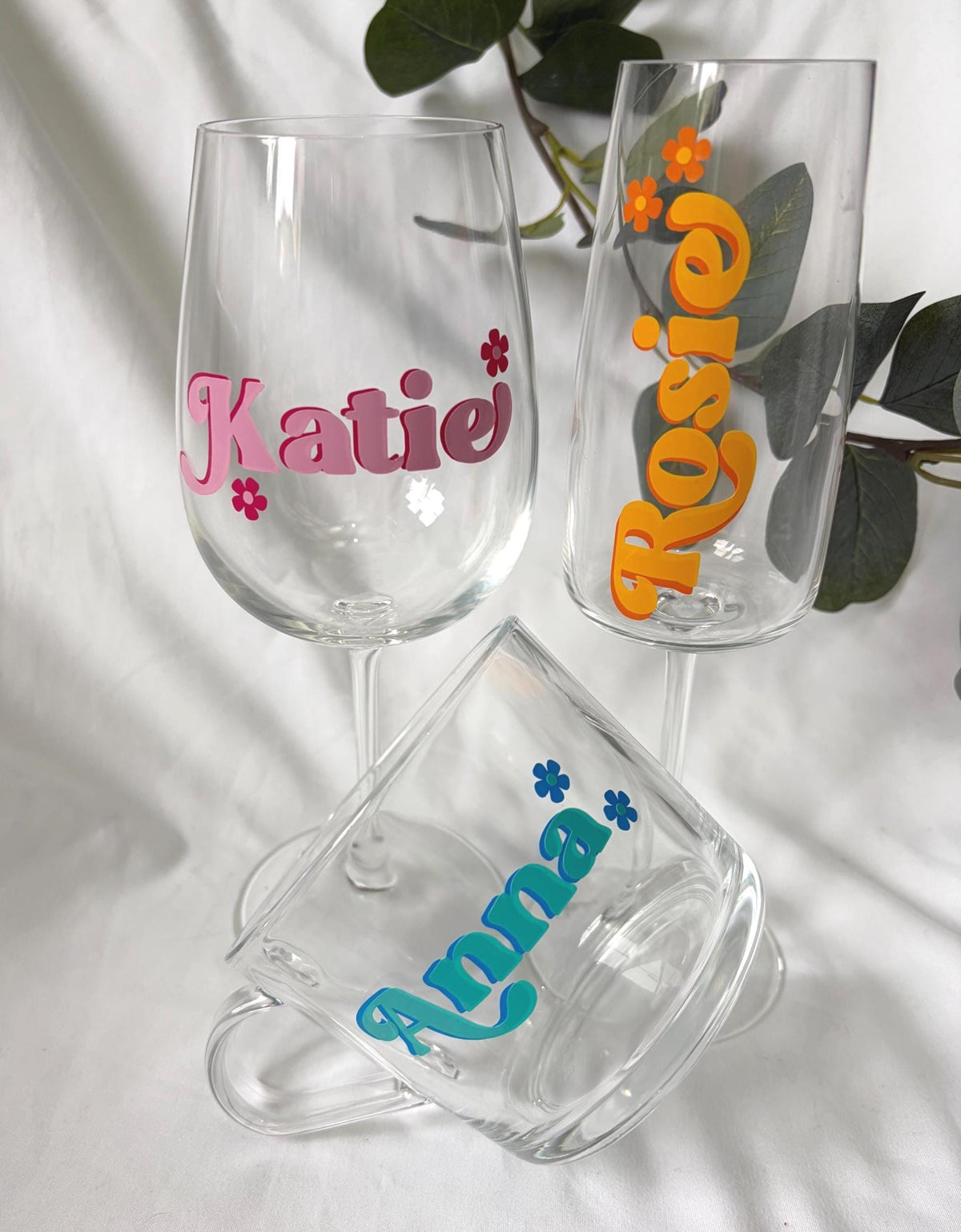 Personalised Retro Name Glass Mug
