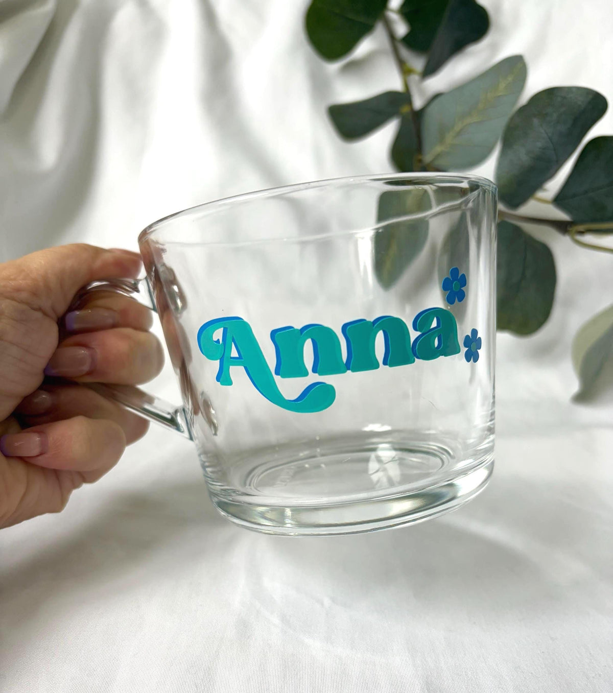 Personalised Retro Name Glass Mug