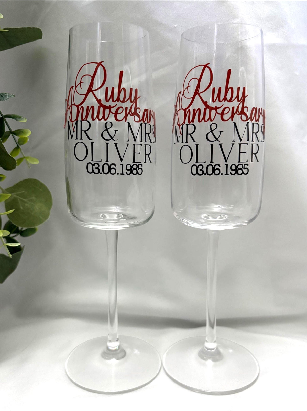 Anniversary Champagne / Prosecco Glass Gift set