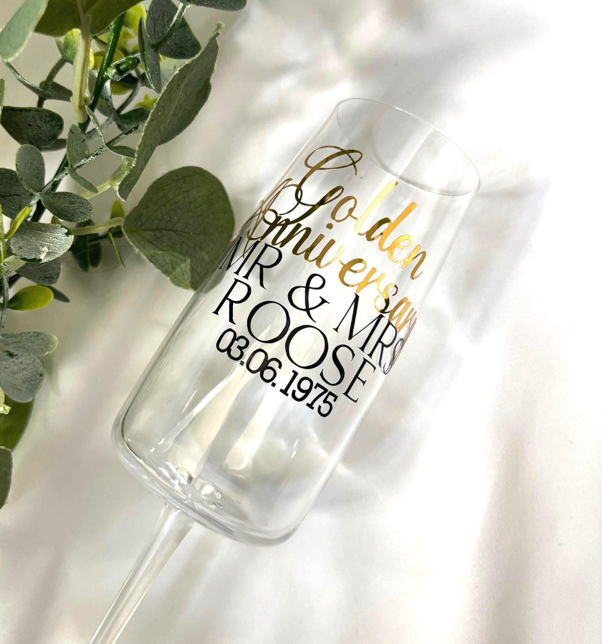 Anniversary Champagne / Prosecco Glass Gift set