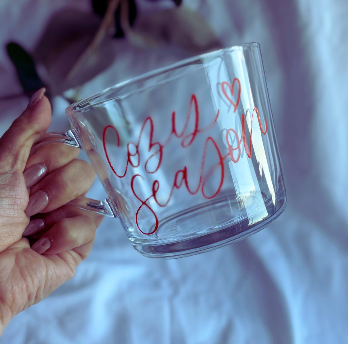 Cozy Season Glass Mug