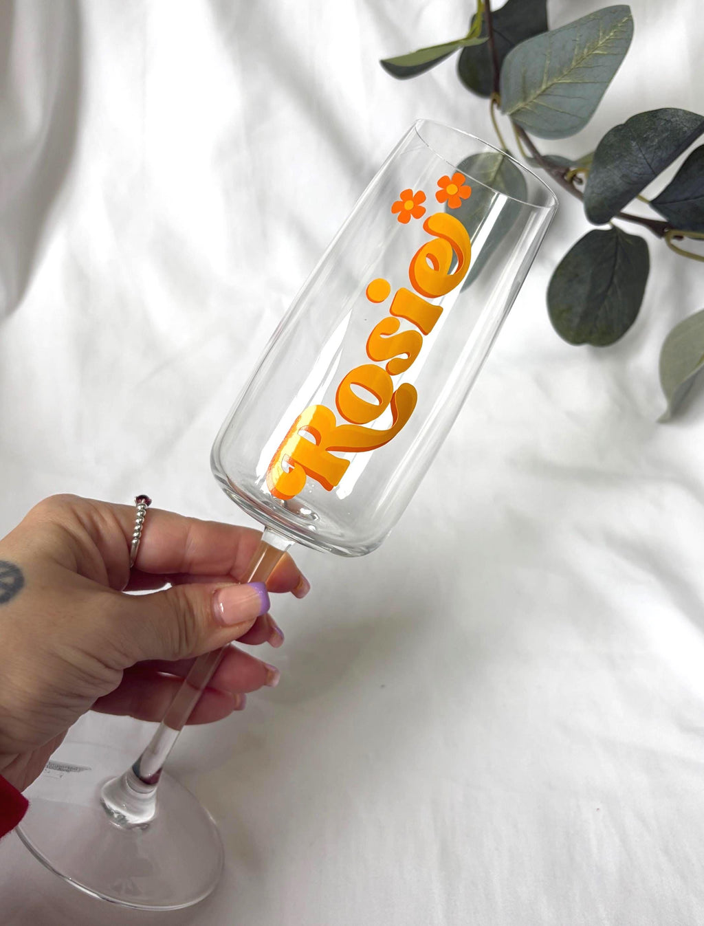 Personalised Retro Prosecco / Champagne Glass