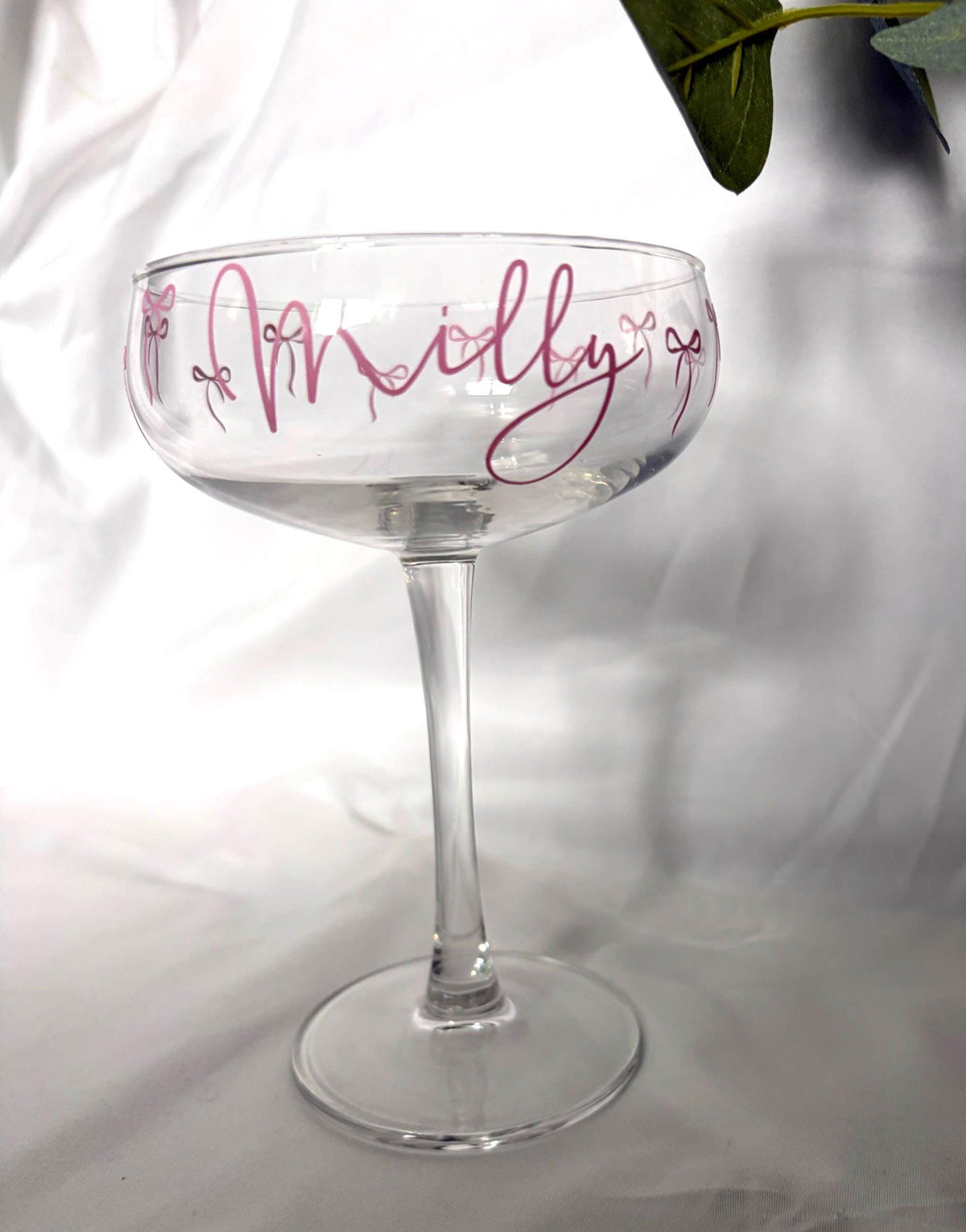 Personalised Bow Martini Glass