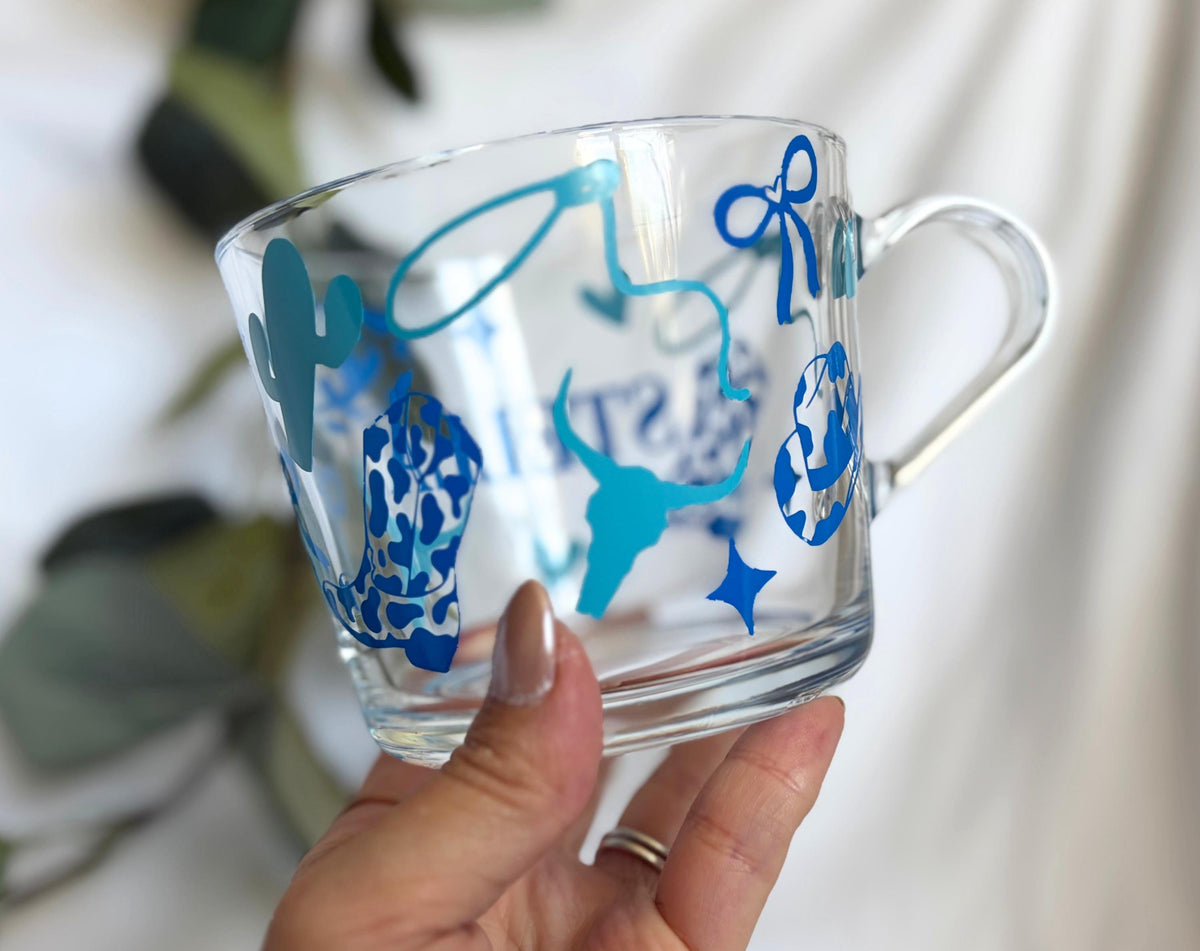 Personalised Cowboy Glass Mug