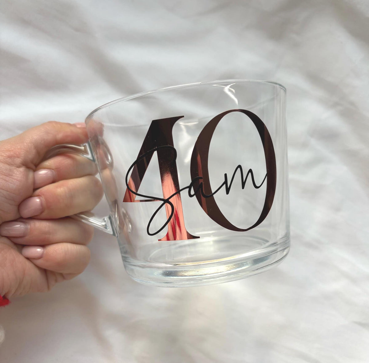 Personalised Name & Age Glass Mug
