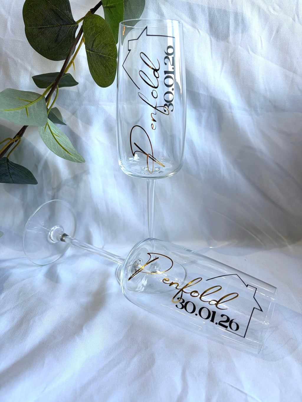 Personalised New / First Home Champagne Glass Set: Home Gift Box