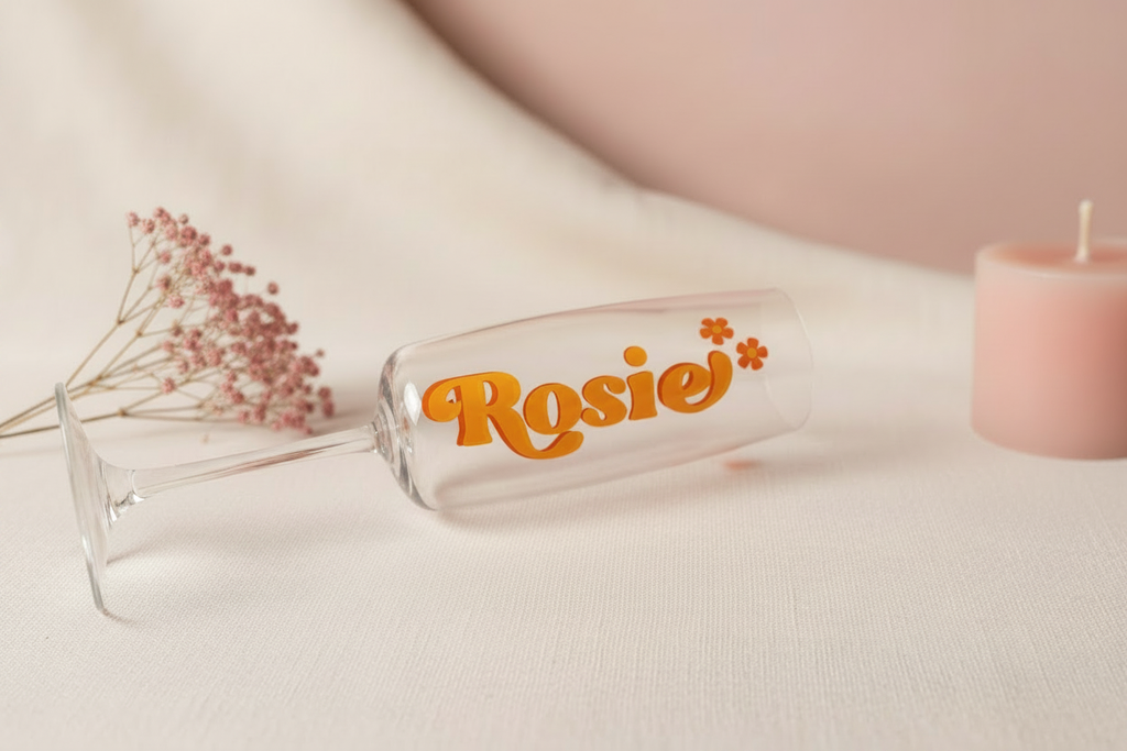 Personalised Retro Prosecco / Champagne Glass