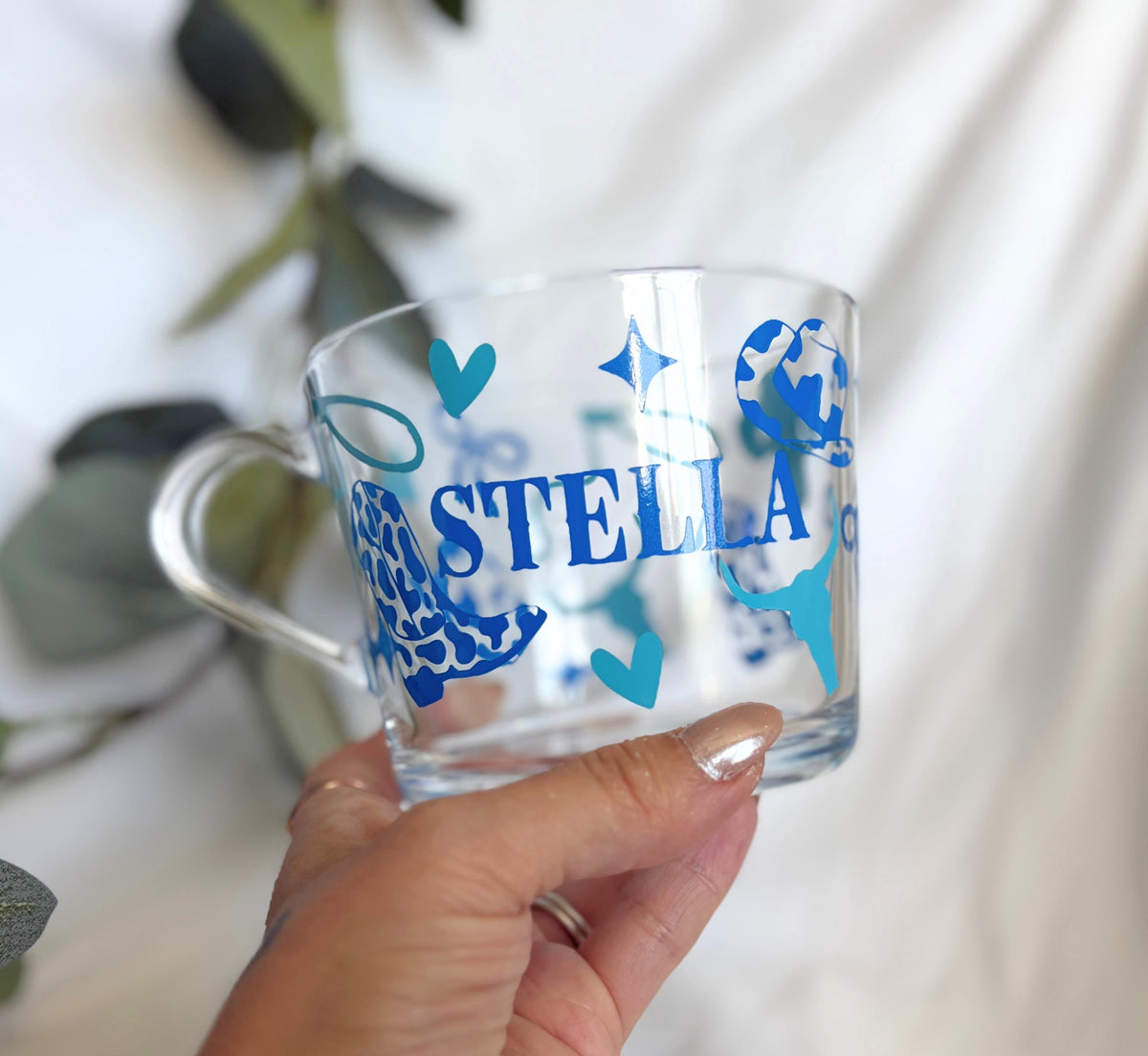 Personalised Cowboy Glass Mug
