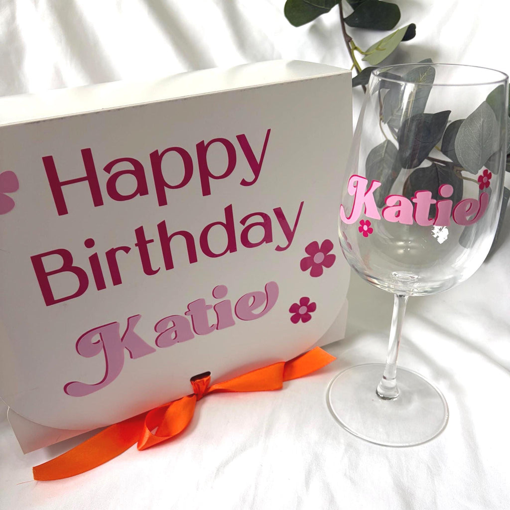 Personalised Retro Wine Glass
