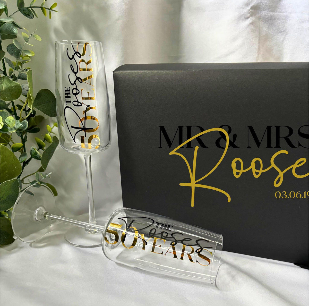 Anniversary Champagne / Prosecco Glass Gift Set