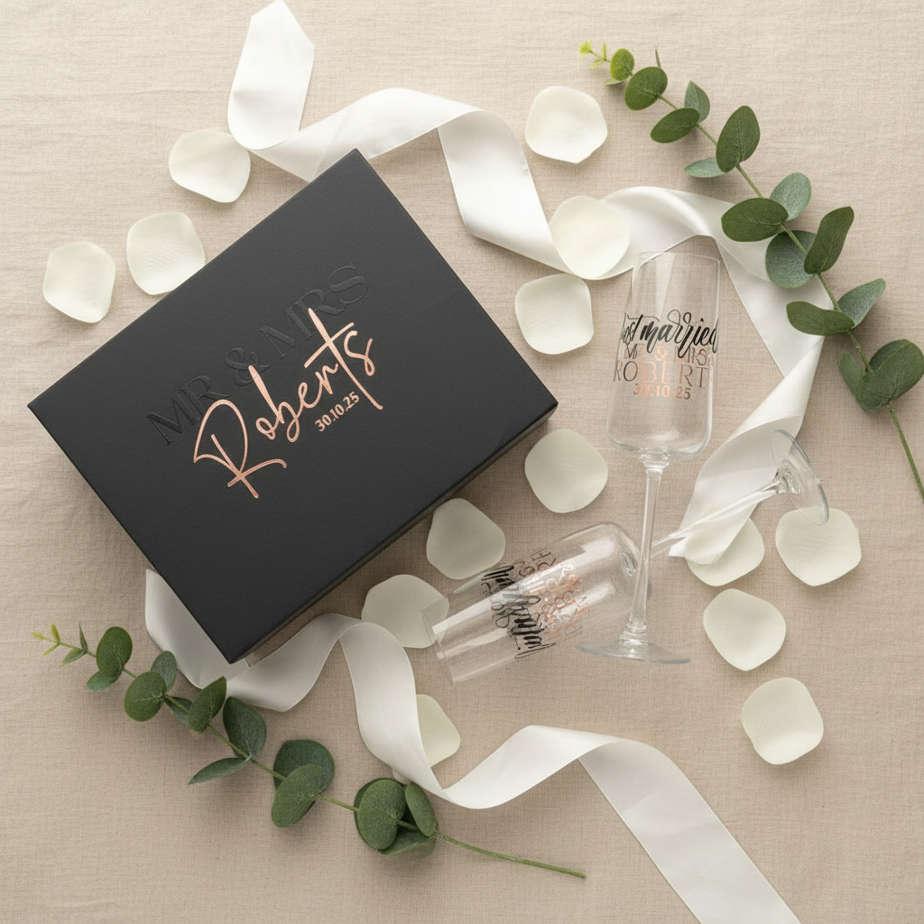 Flat Lay - Just Married Gift Set