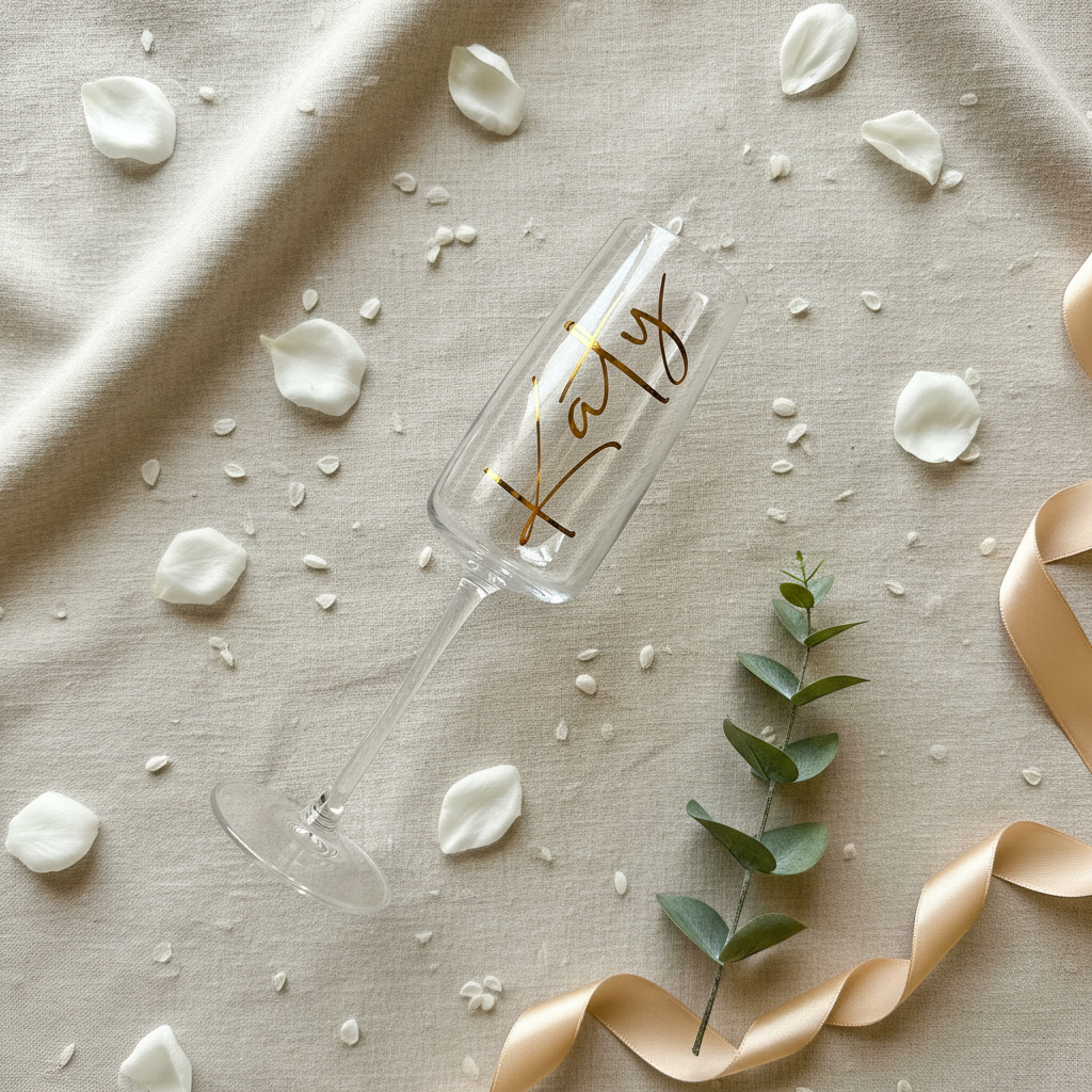 Flat Lay - Personalised Champagne Flute