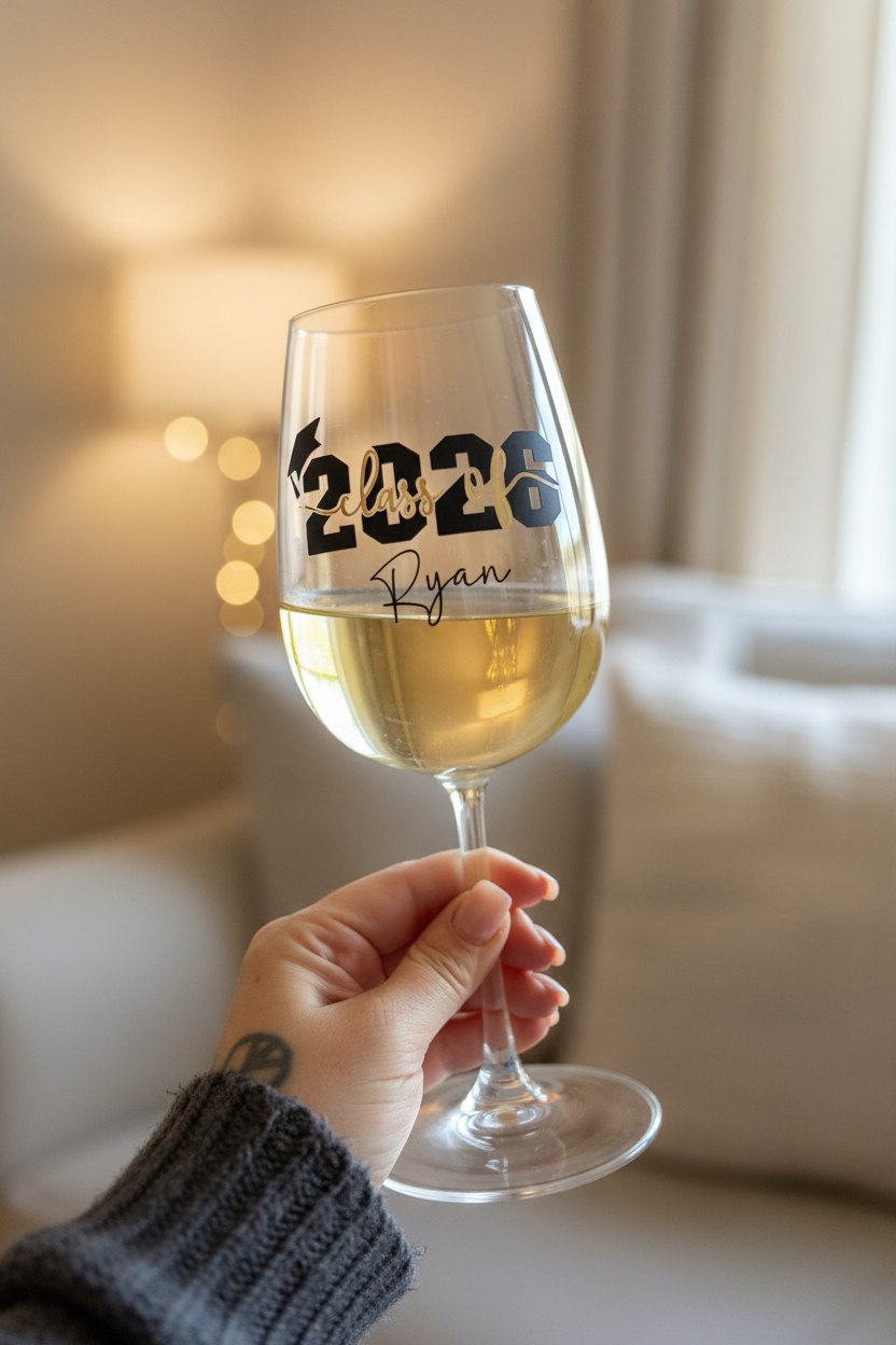 Hand Holding Graduation Wine Glass