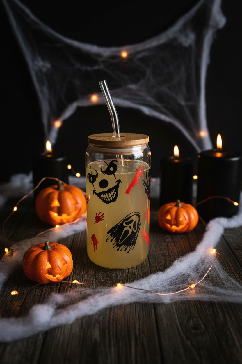 Horror Movies Tumbler - Image 4 Halloween Flat Lay v2