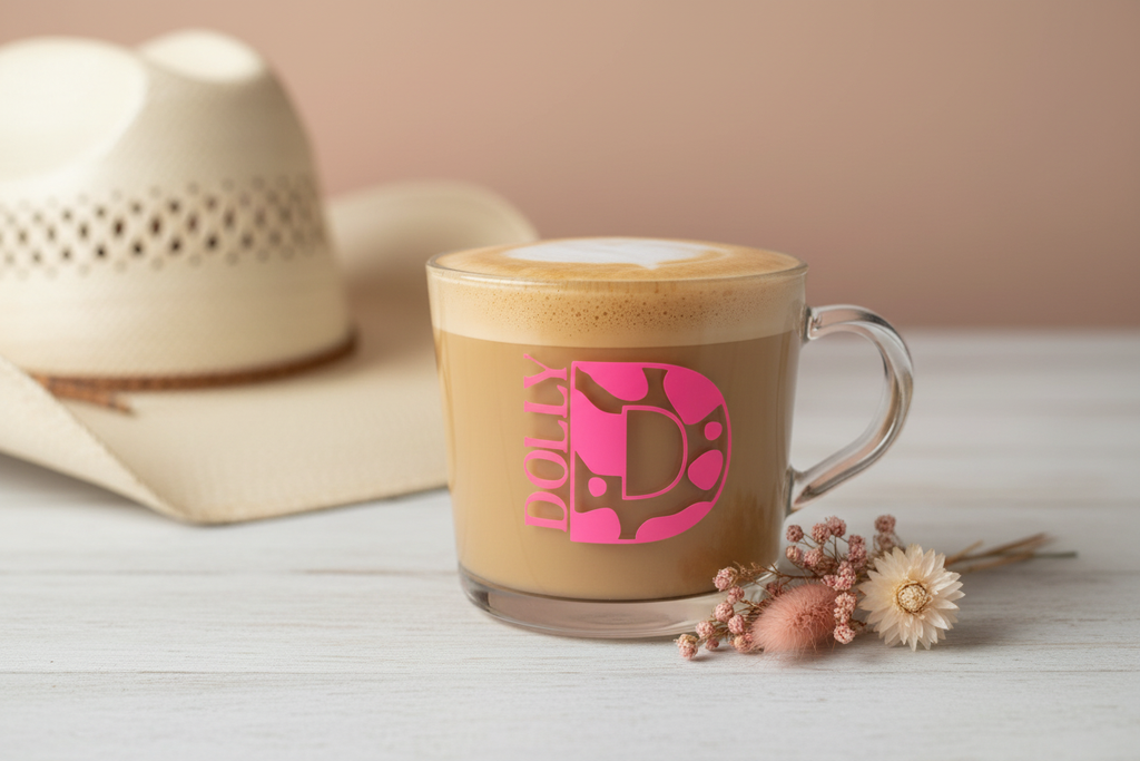 Initial Cowboy Mug — Flat Lay