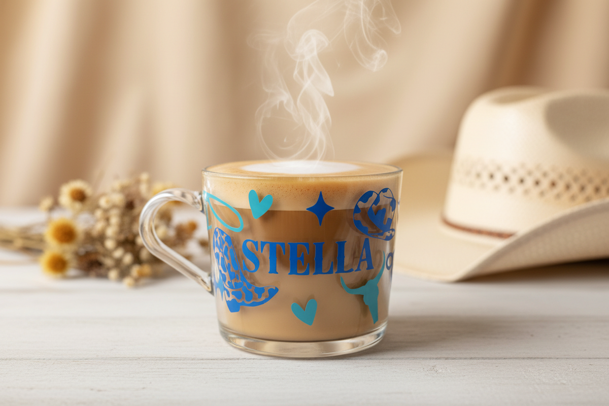 Personalised Cowboy Mug — Flat Lay