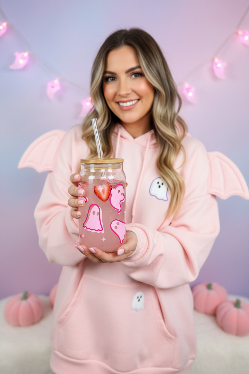 Pink Ghost Tumbler - Halloween Lifestyle