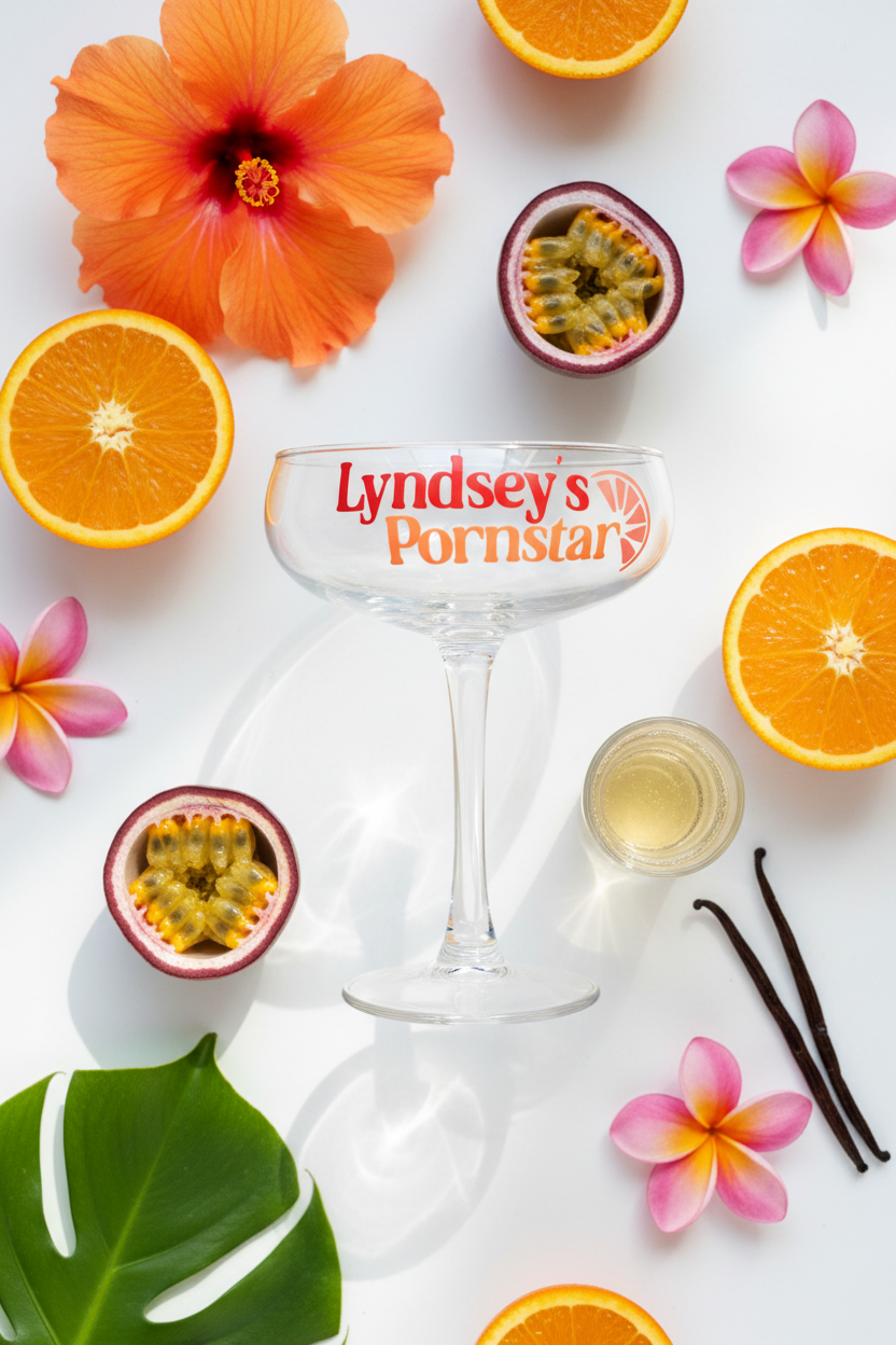 Pornstar Martini - Tropical Flat Lay