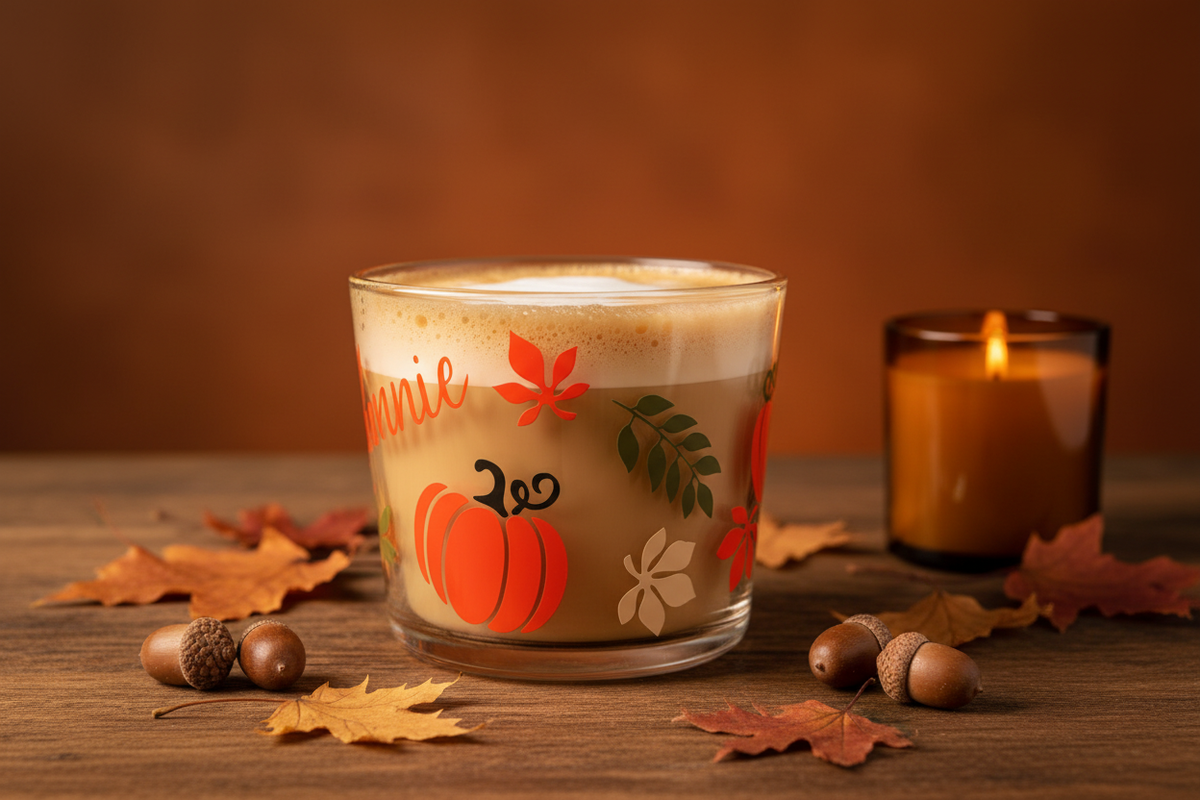 Pumpkin Mug — Back, Flat Autumn Shot