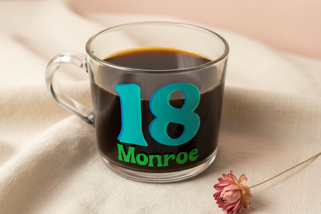Retro Name & Age Mug — Flat Lay